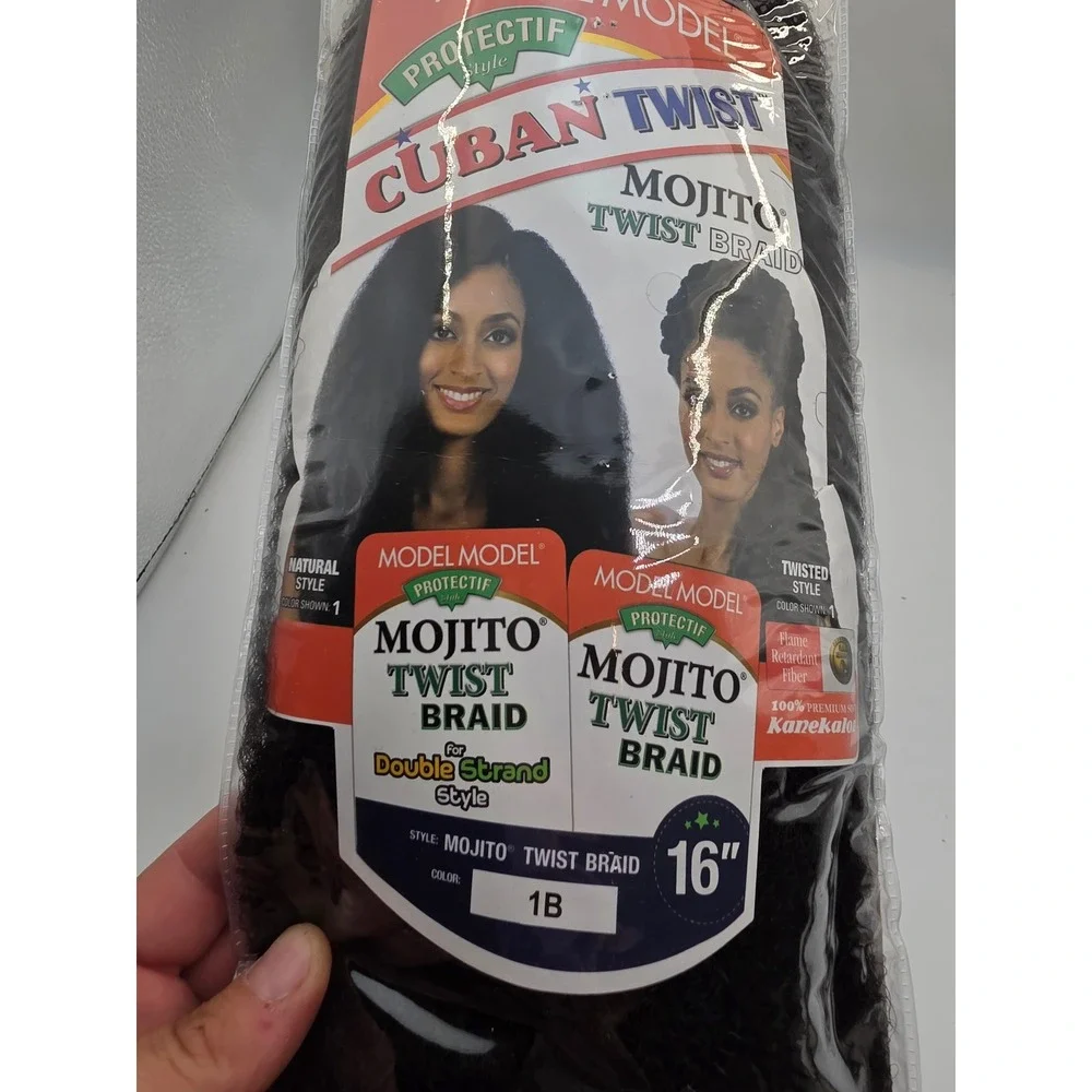 Model Model Cuban Twist Mojito Twist Braid 16 Inch Hair Extensions Color 1B k4